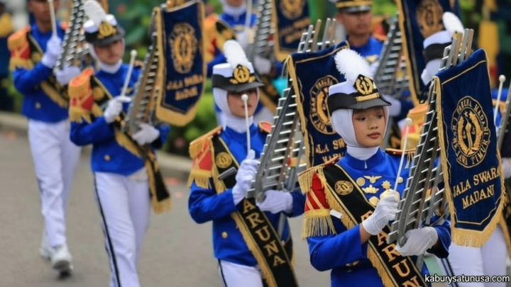 New Policy: Military Drumband Madiun Meriahkan Hari Jadi ke-108, Libatkan Sembilan Sekolah Jatim