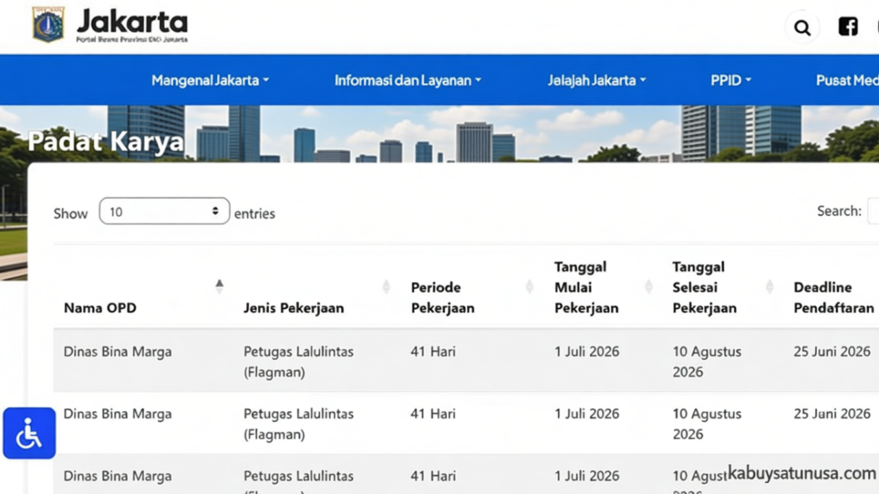 Latest Program: Pemprov DKI Buka 2.843 Lowongan Kerja Padat Karya, Cek Syarat dan Cara Daftarnya